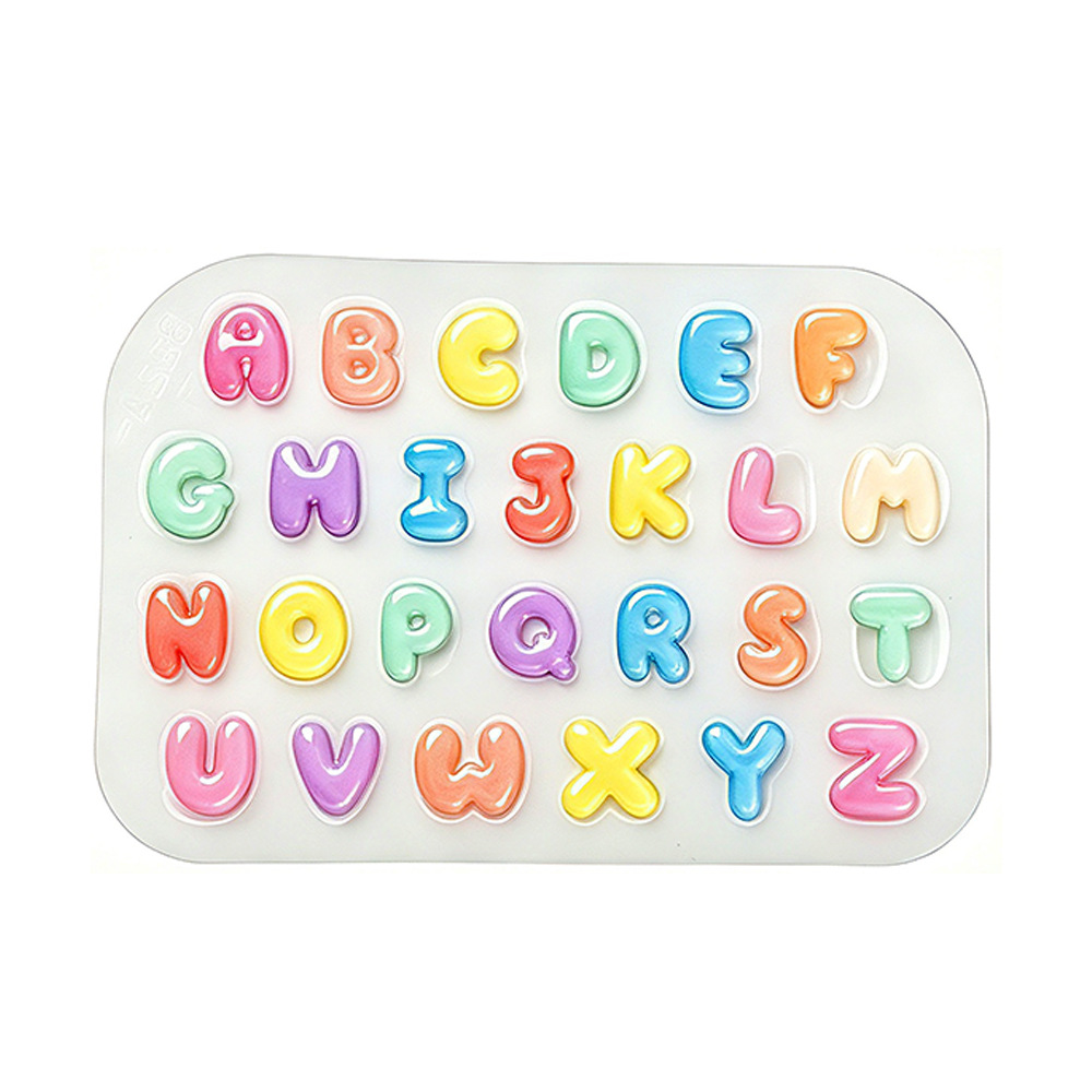 Resin Art Alphabet - 2er-Set Mini-Buchstaben-Silikonformen: Niedliches Mini-Alphabet A-Z Gießset