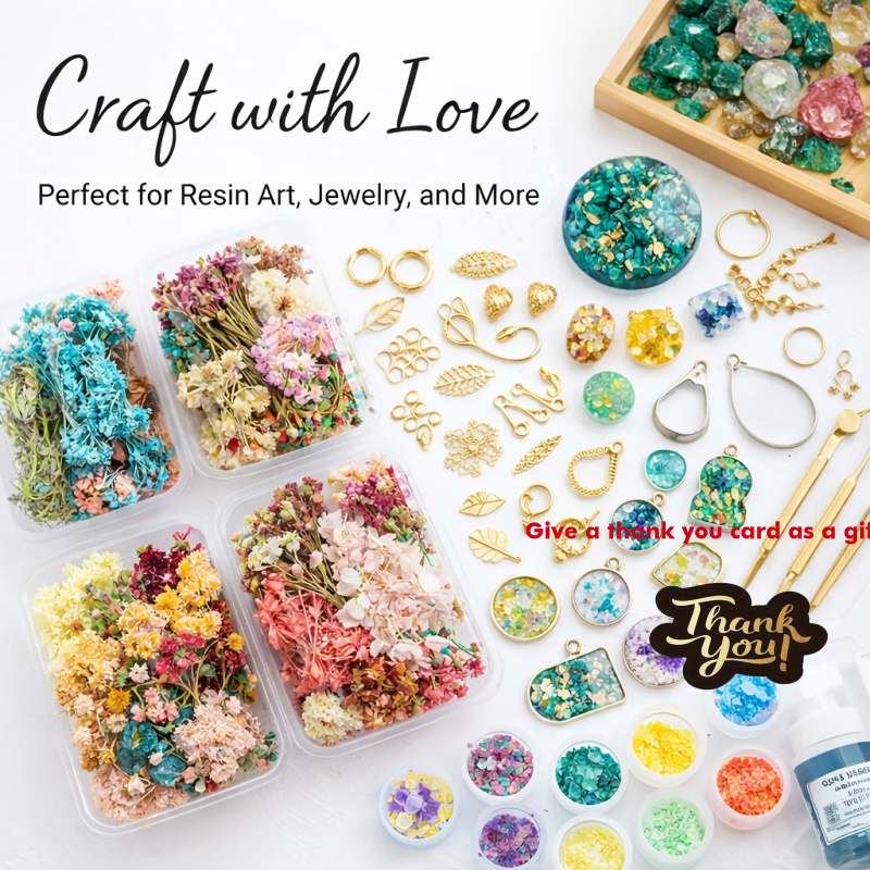 Resin Art Wedding Gift - 10er-Set Gemischte Getrocknete Blumensträuße - Vorgefertigte