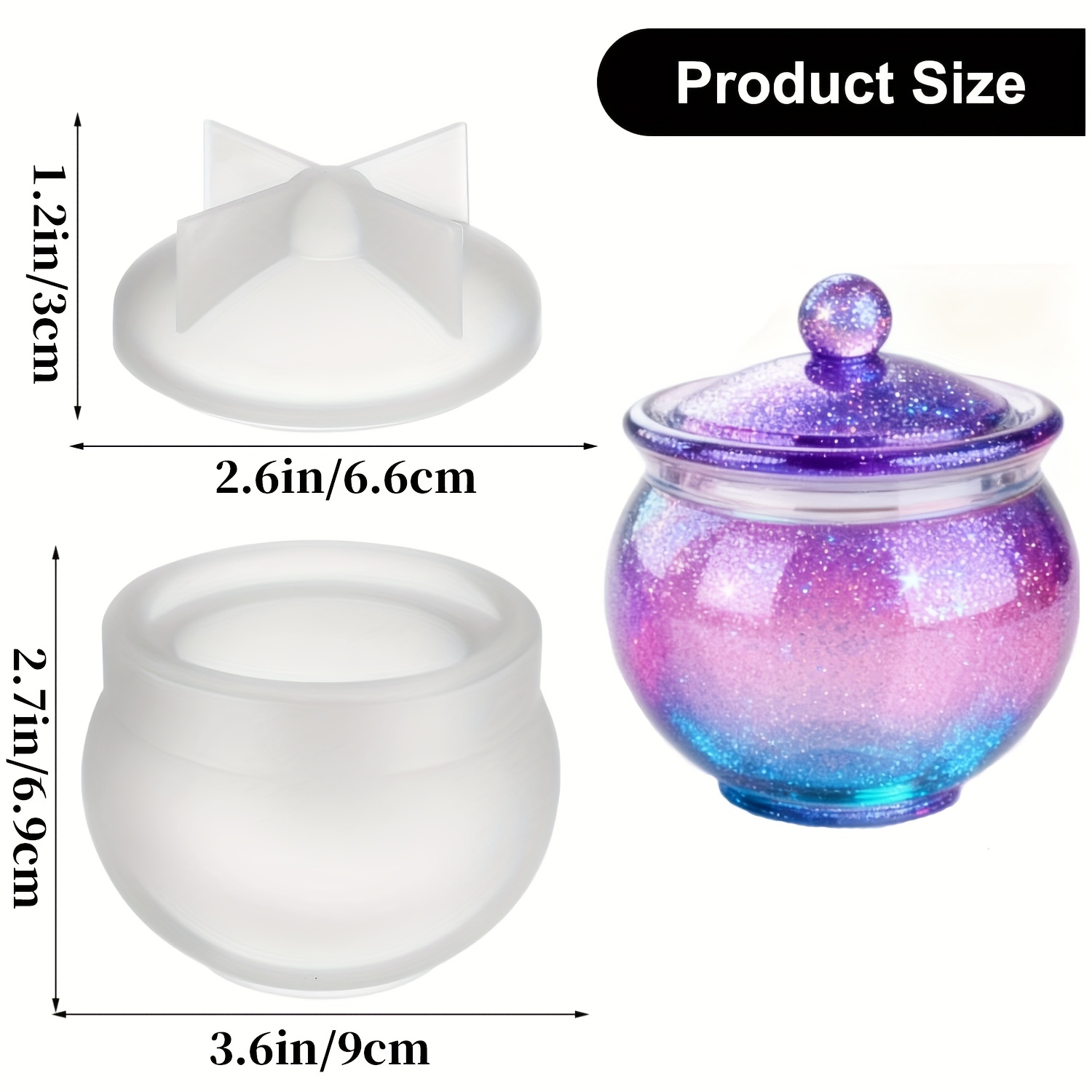 1 Satz runder Harzdosenformen  – Resin Art Case Bewertung und Preis